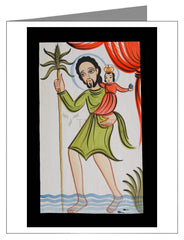 Custom Text Note Card - St. Christopher by A. Olivas