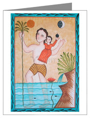 Custom Text Note Card - St. Christopher by A. Olivas