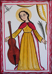 Wood Plaque - St. Cecilia by A. Olivas