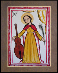 Wood Plaque Premium - St. Cecilia by A. Olivas