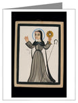Custom Text Note Card - St. Clare of Assisi by A. Olivas