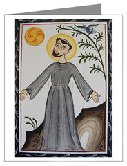 Custom Text Note Card - St. Francis of Assisi by A. Olivas