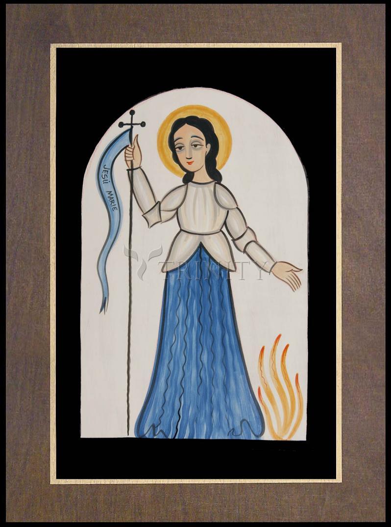 St. Joan of Arc - Wood Plaque Premium by Br. Arturo Olivas, OFS - Trinity Stores