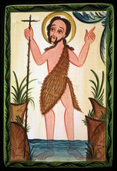 Wood Plaque - St. John the Baptist by A. Olivas