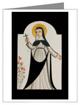 Custom Text Note Card - St. Rose of Lima by A. Olivas