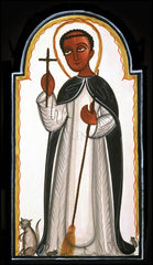 Wood Plaque - St. Martin de Porres by A. Olivas