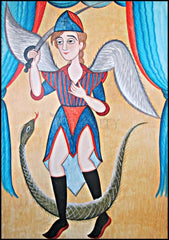 Wood Plaque - St. Michael Archangel by A. Olivas