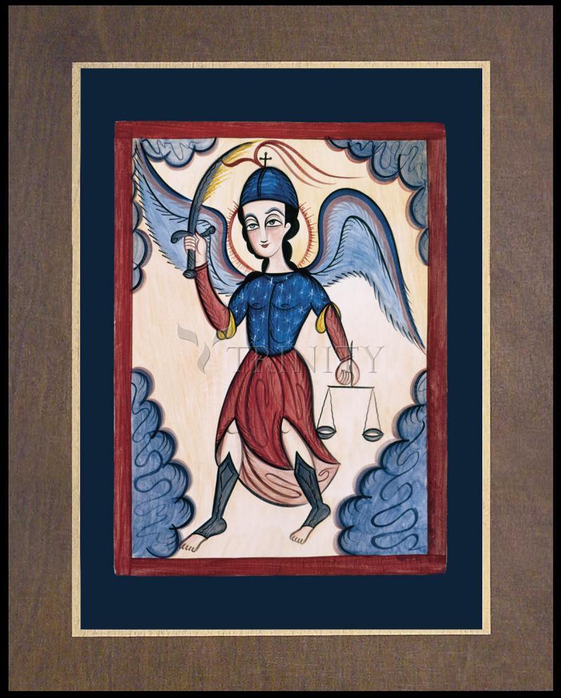St. Michael Archangel - Wood Plaque Premium by Br. Arturo Olivas, OFS - Trinity Stores