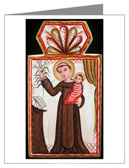 Custom Text Note Card - St. Anthony of Padua by A. Olivas