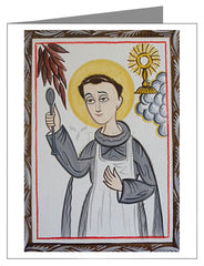 Custom Text Note Card - St. Pascal Baylon by A. Olivas