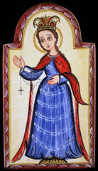 Wood Plaque - Our Lady of the Rosary by A. Olivas