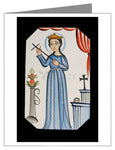 Custom Text Note Card - St. Rosalia by A. Olivas
