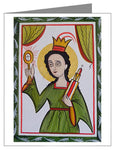 Custom Text Note Card - St. Barbara by A. Olivas