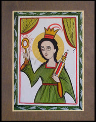 Wood Plaque Premium - St. Barbara by A. Olivas