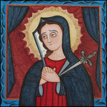 Wood Plaque - Mater Dolorosa - Mother of Sorrows by A. Olivas