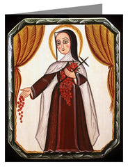 Custom Text Note Card - St. Thérèse of Lisieux by A. Olivas