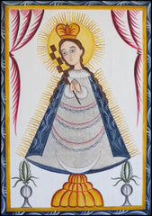 Wood Plaque - Virgin of the Macana by A. Olivas