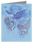 Custom Text Note Card - Eagle Flying in Freedom by B. Gilroy