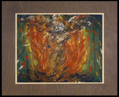 Eagle in Fire That Does Not Burn - Wood Plaque Premium