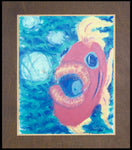 Wood Plaque Premium - Fish Blowing Bubbles by B. Gilroy