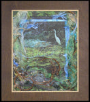 Wood Plaque Premium - Ibis in Lily Pond by B. Gilroy