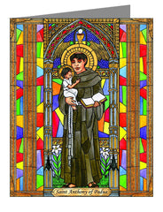 Custom Text Note Card - St. Anthony of Padua by B. Nippert