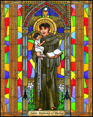 Wood Plaque - St. Anthony of Padua by B. Nippert