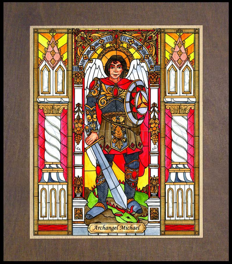 St. Michael Archangel - Wood Plaque Premium