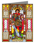 Custom Text Note Card - St. Michael Archangel by B. Nippert