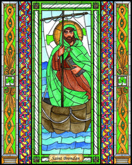 Wood Plaque - St. Brendan by B. Nippert