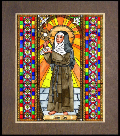 St. Clare of Assisi - Wood Plaque Premium
