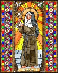 Wood Plaque - St. Clare of Assisi by B. Nippert