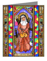 Custom Text Note Card - St. Catherine of Bologna by B. Nippert