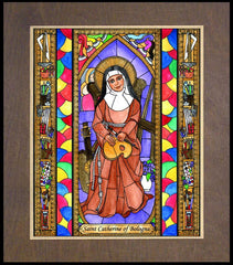 Wood Plaque Premium - St. Catherine of Bologna by B. Nippert