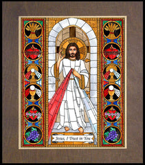 Wood Plaque Premium - Divine Mercy by B. Nippert