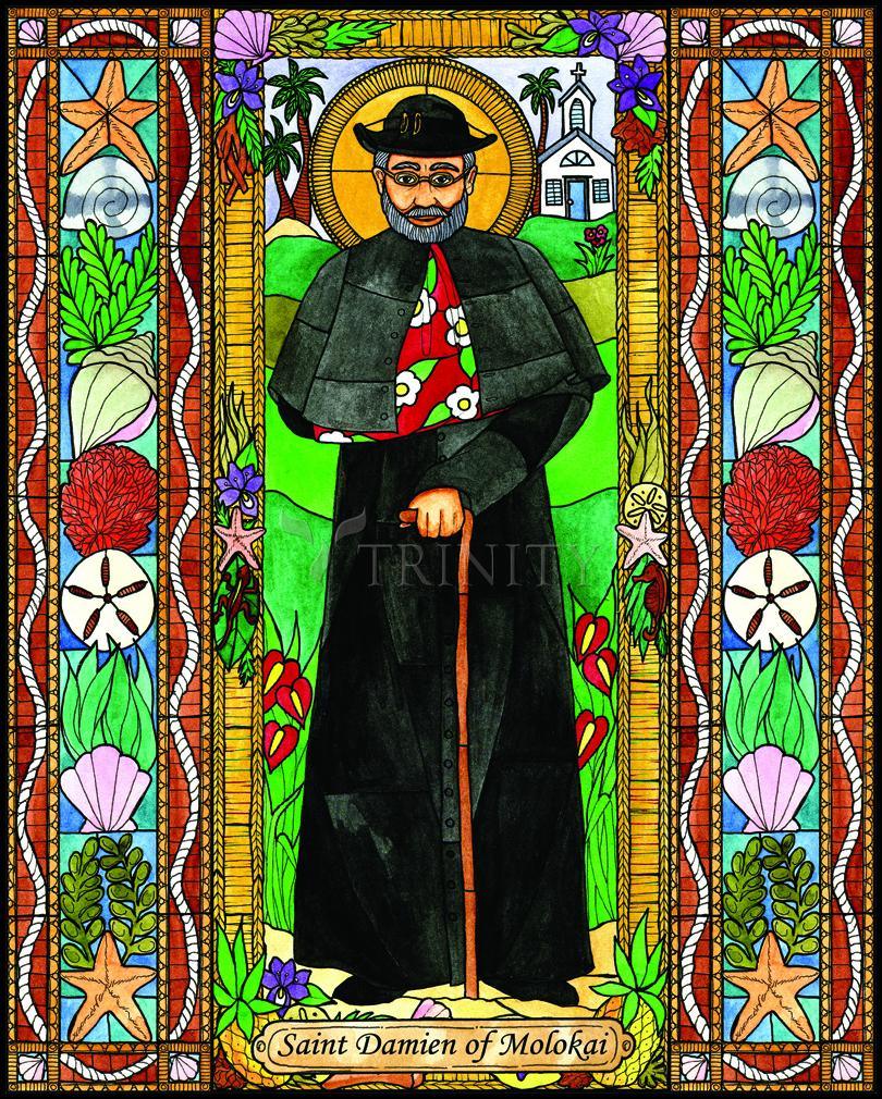 St. Damien of Molokai - Wood Plaque