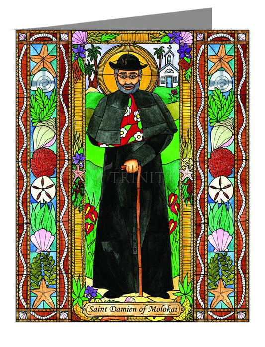 St. Damien of Molokai - Note Card Custom Text by Brenda Nippert - Trinity Stores
