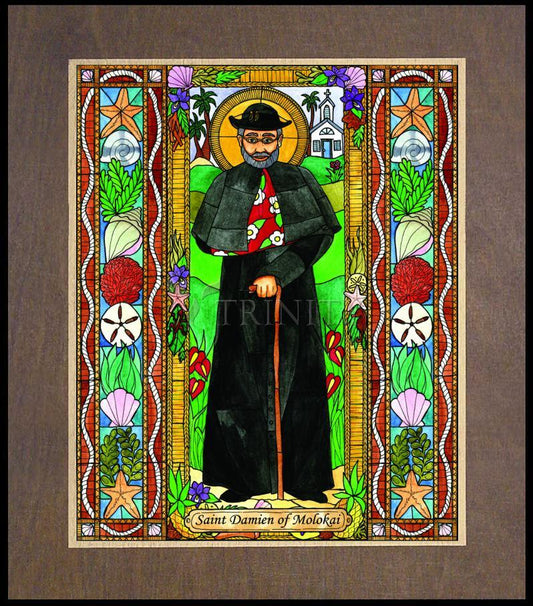 St. Damien of Molokai - Wood Plaque Premium