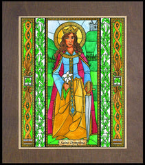 Wood Plaque Premium - St. Dymphna by B. Nippert