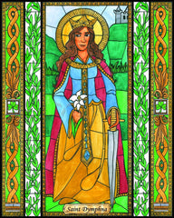 Wood Plaque - St. Dymphna by B. Nippert