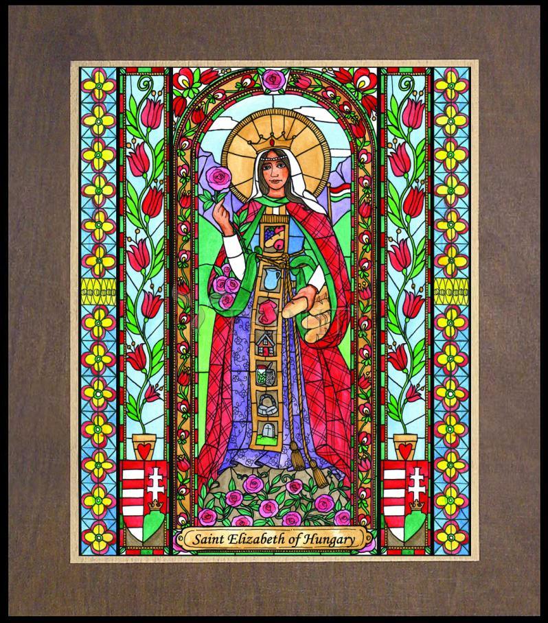 St. Elizabeth of Hungary - Wood Plaque Premium