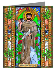 Custom Text Note Card - St. Francis of Assisi by B. Nippert