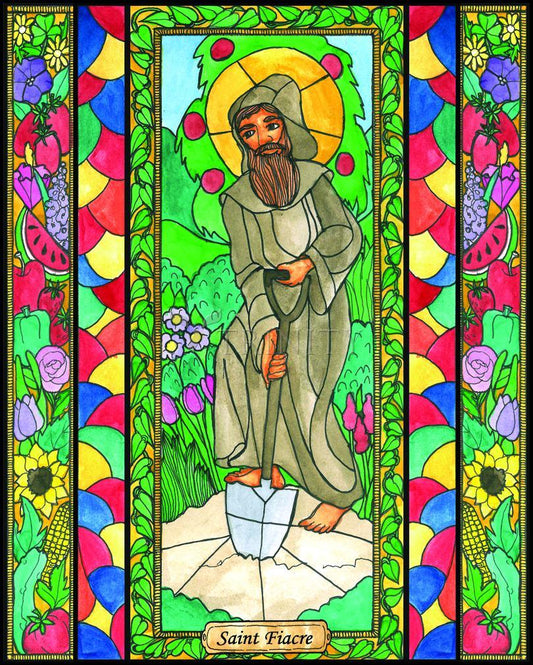 St. Fiacre - Wood Plaque by Brenda Nippert - Trinity Stores