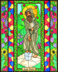 Wood Plaque - St. Fiacre by B. Nippert