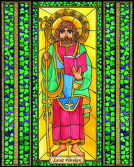 Wood Plaque - St. Finnian by B. Nippert