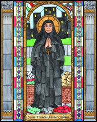 Wood Plaque - St. Frances Cabrini by B. Nippert