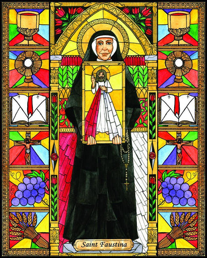 St. Faustina - Wood Plaque