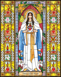 Wood Plaque - Immaculate Heart of Mary by B. Nippert