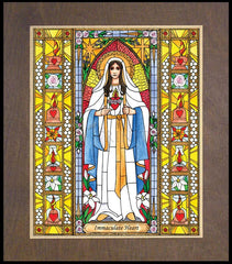 Wood Plaque Premium - Immaculate Heart of Mary by B. Nippert