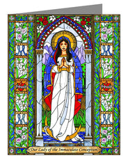 Custom Text Note Card - Our Lady of the Immaculate Conception by B. Nippert